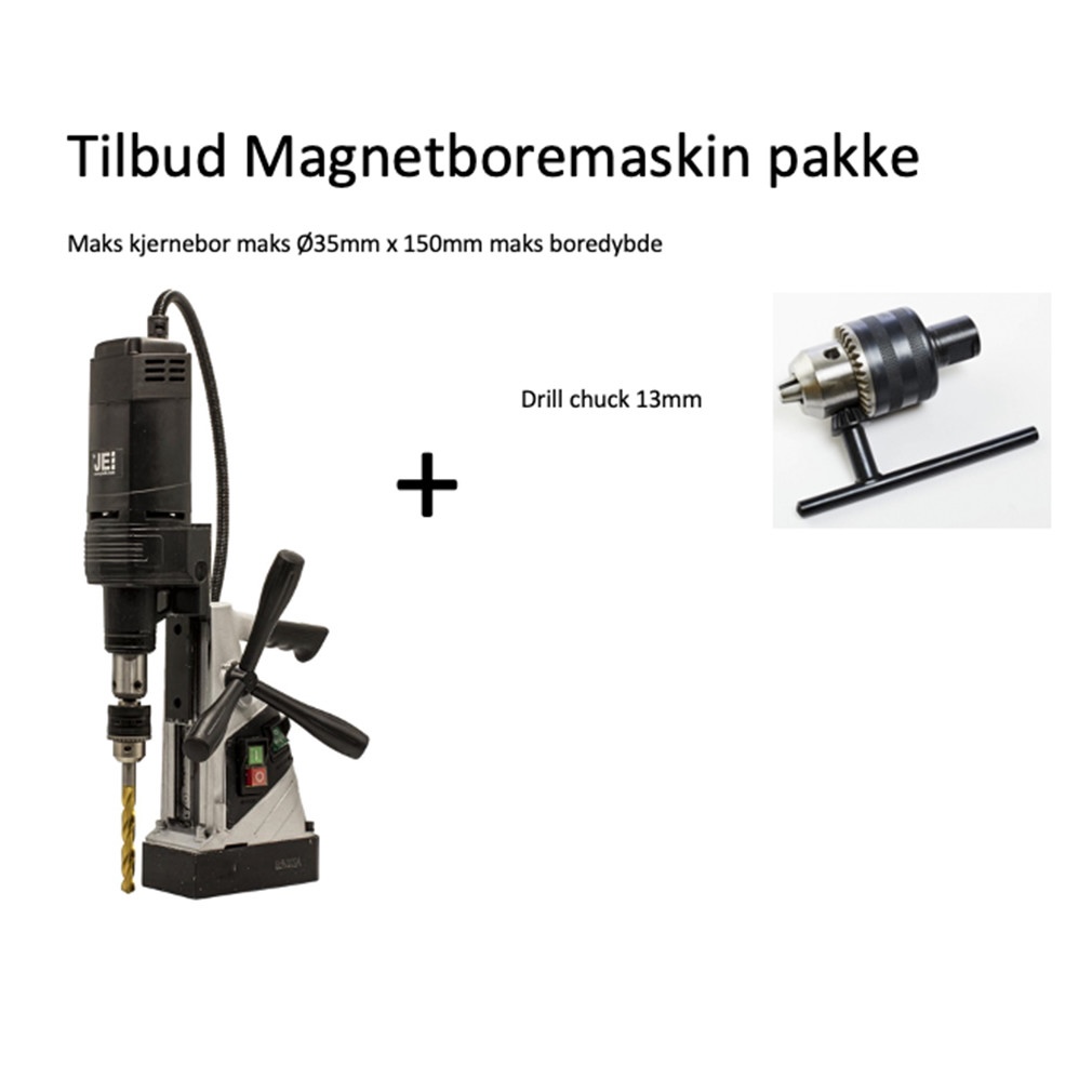 Magnetboremaskin T35 inkl drill chuck 1-13mm
