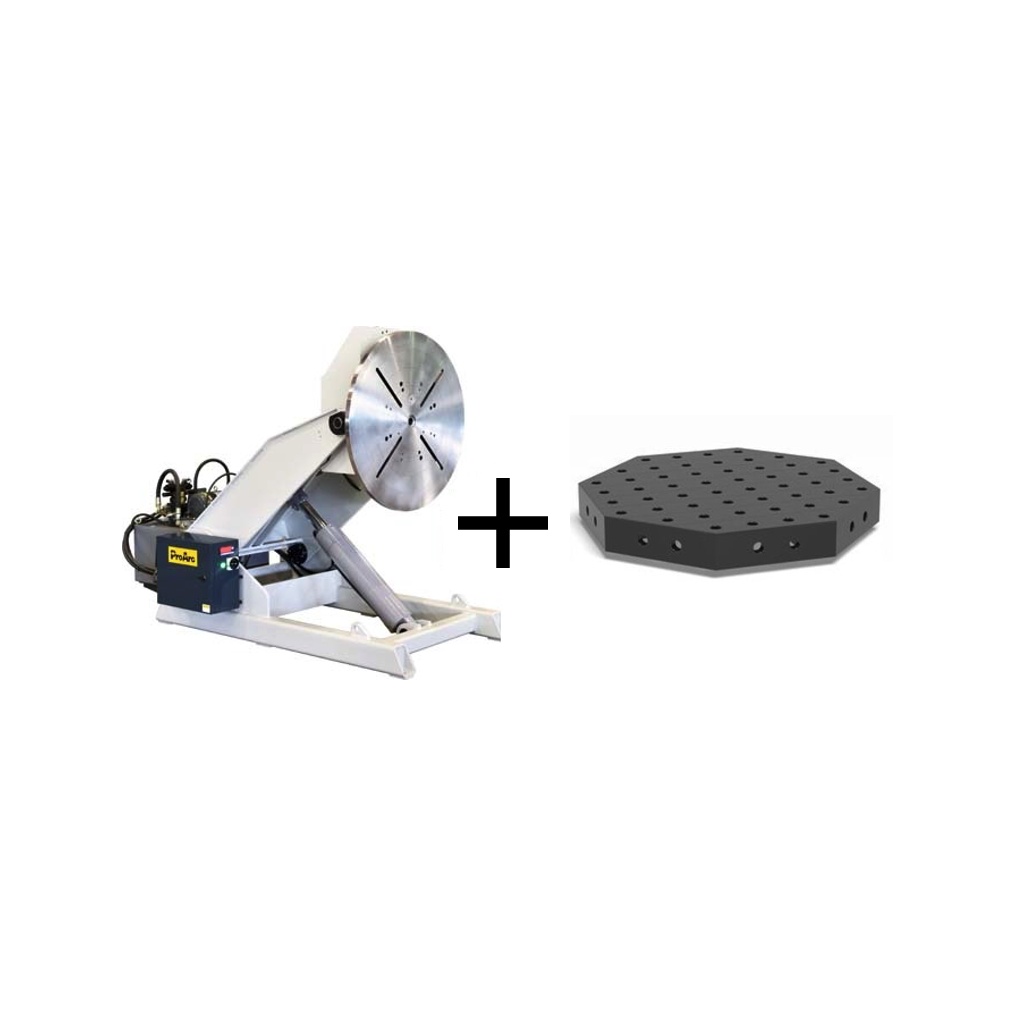 Pent brukt 3-Akse roterende sveisebord 1000 kg inkl 8-kant bord 800mm og chuck Ø500mm