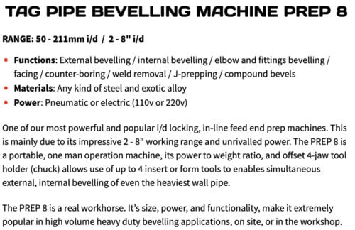 PR Maskin - beskrivelse prep 8