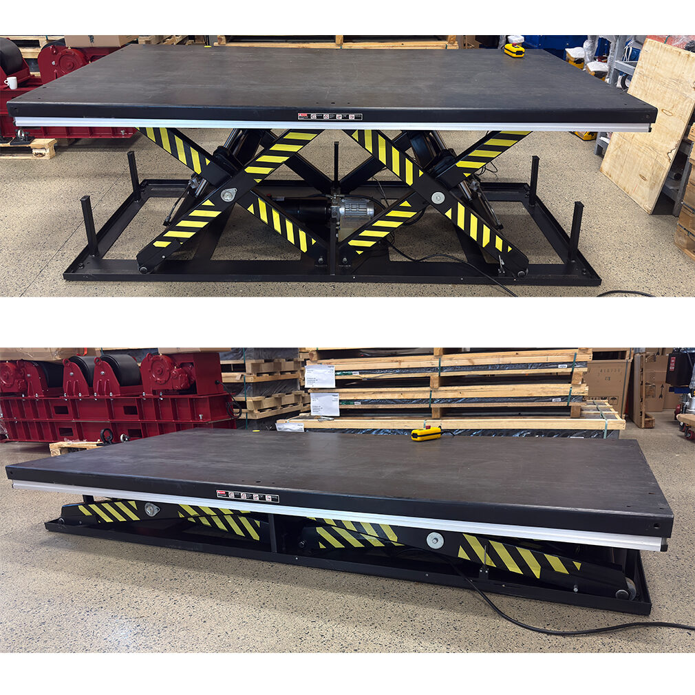 Brukt hydraulisk løftebord til Siegmund sveisebord 3000x1500mm – 6000 kg kapasitet