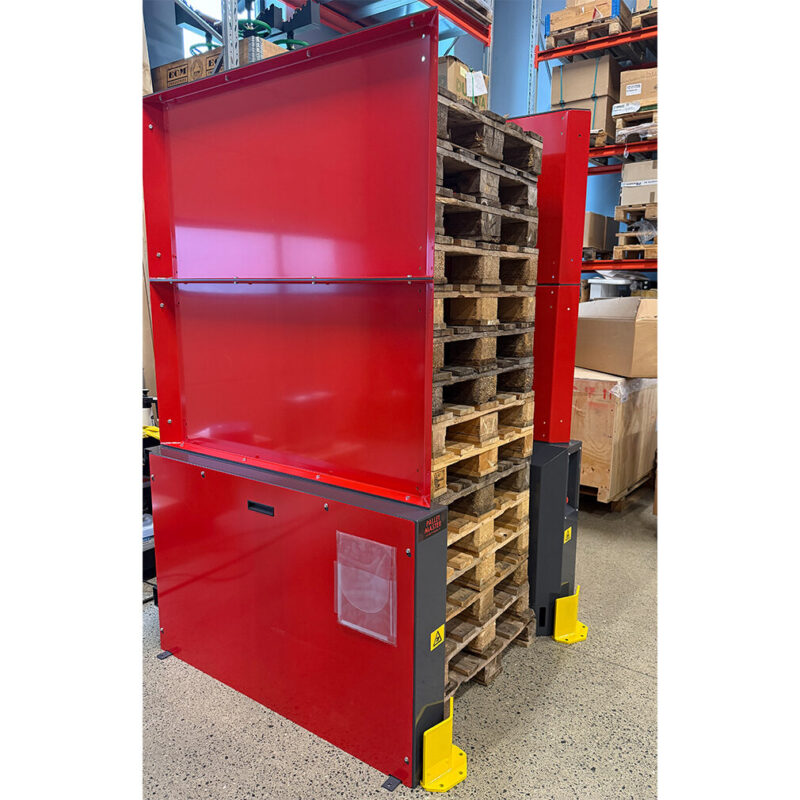 Demo pallet master M P 800 - 16 paller med beskyttelse vegg - pneumatisk