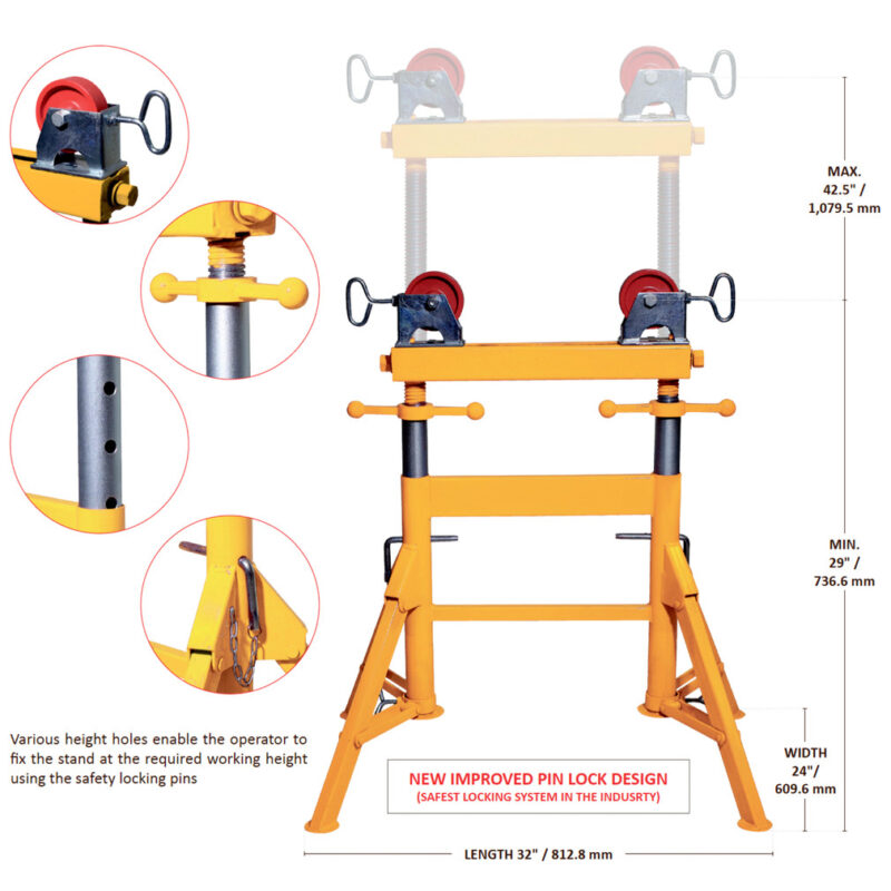 DUO pipe stand rullekrakk 2400 kg