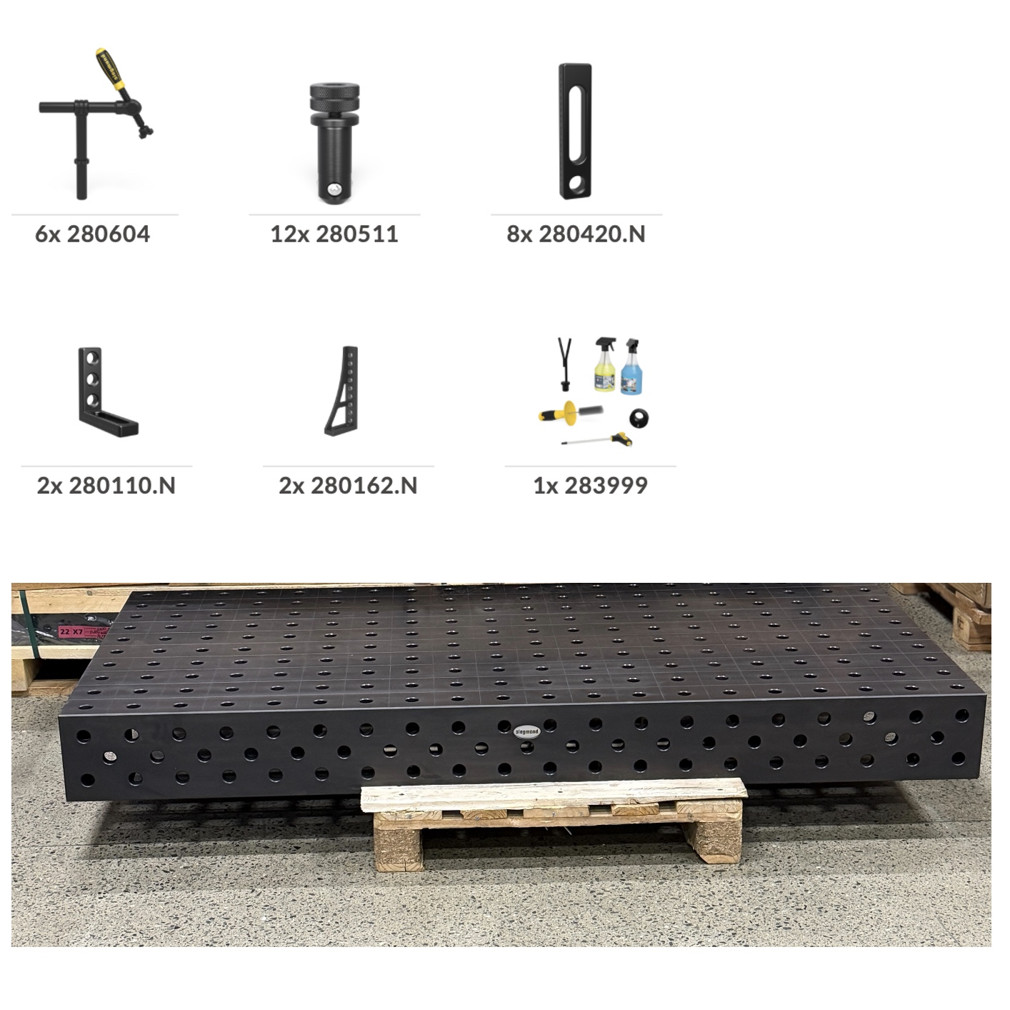 Pent brukt sveisebord Retro 2000x1000x200 inkl. tilbehør System 28