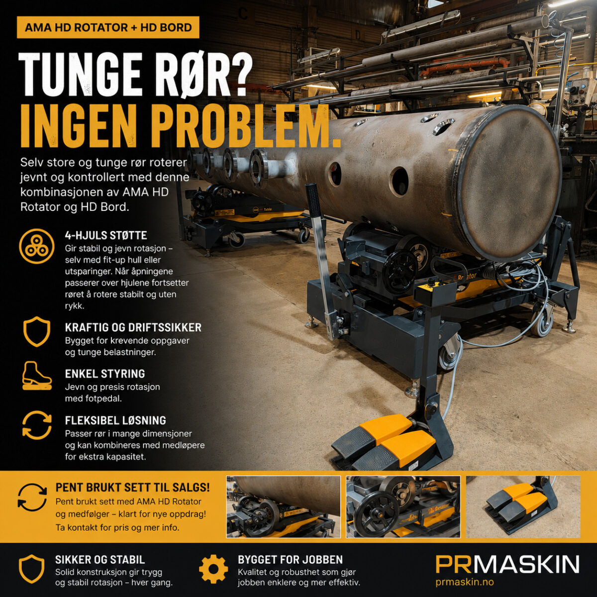 Brukt sett med AMA® HD rotator og medfølger