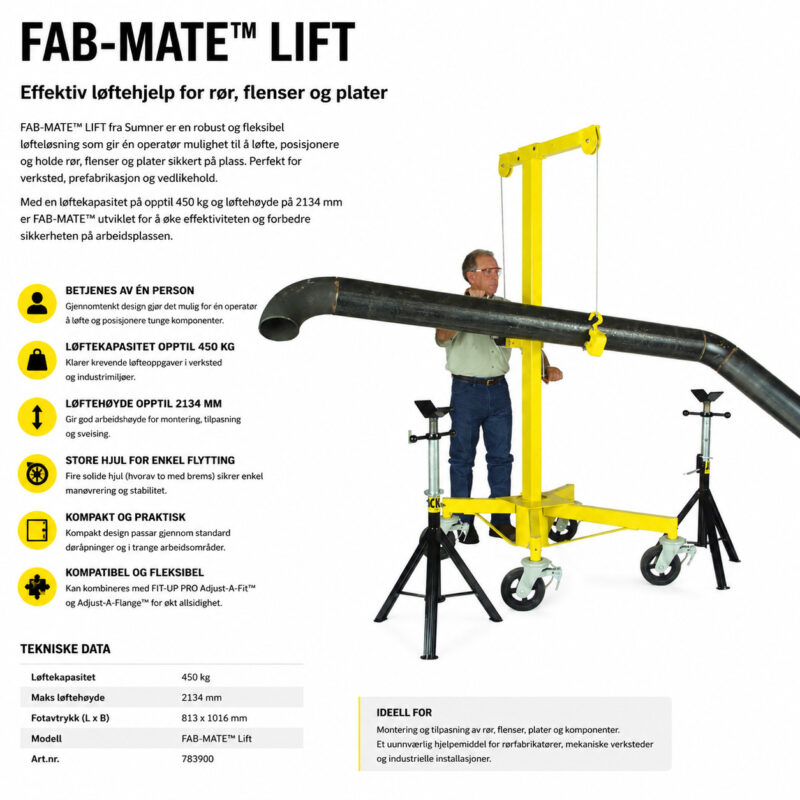 FAB-MATE™ Lift – Fleksibel løfteløsning for verksted og fabrikasjon