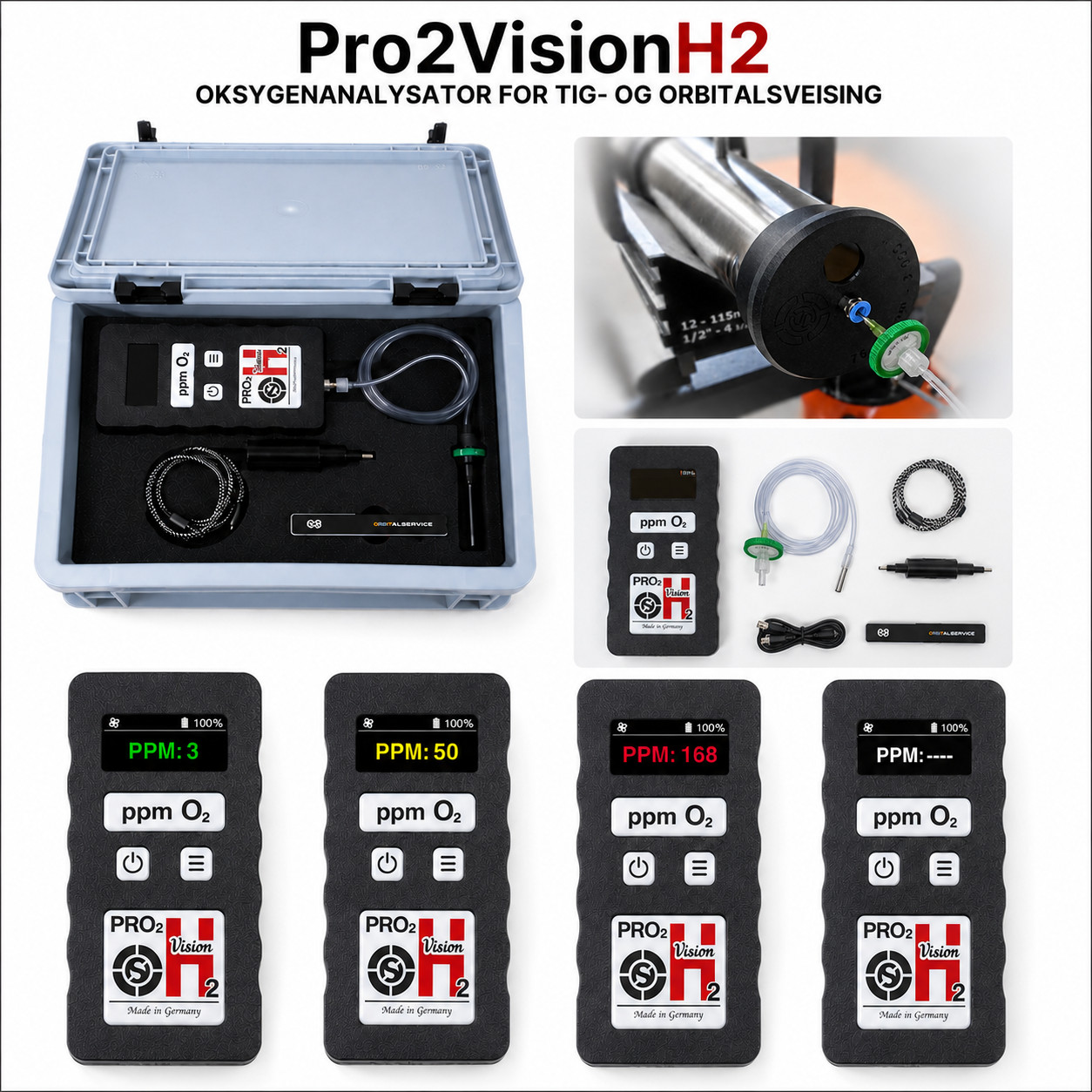 Pro2Vision H2 – Oksygenanalysator for TIG- og orbitalsveising