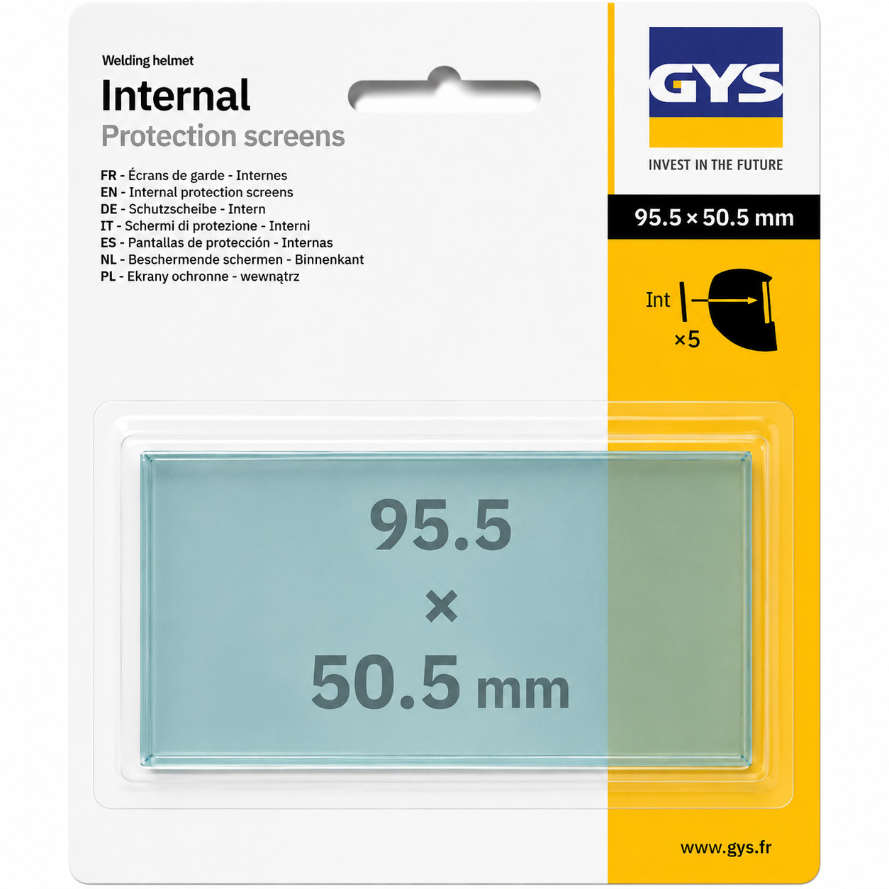 Beskyttelsesglass innvendig – 5 stk til TECHNO 9-13 TRUE COLOR sveisemaske